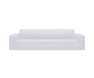 vidaXL Housse Extensible de canapé 4 Places Blanc Jersey de Polyester