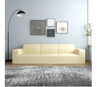 vidaXL Housse extensible de canapé 4 places Crème Jersey de polyester 332947