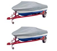 vidaXL Housses de bateau Lot de 2 427-488 x 229 cm Imperméable Gris