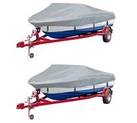 vidaXL 2x Housses de Bateau Protection de Bateau Couverture de Bateau Imperméable Résistant à la Moisissure Extérieur Gris 610-671 cm 254 cm gris G