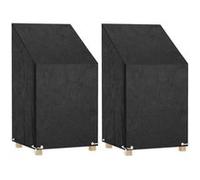 vidaXL Housses de chaise de jardin 2 pcs 8 œillets 65x65x80-120 cm PE 3155386 Noir G