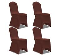 VidaXL Housses de Chaise - Lot de 4 - Marron