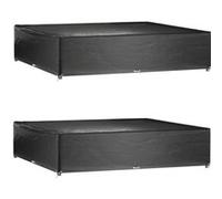 vidaXL Housses de salon de jardin 2 pcs 16 œillets 240x240x55 cm carré 3155355 Noir G