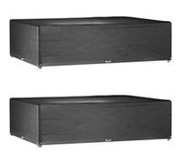 vidaXL Housses de salon de jardin 2 pcs 16 œillets rectangulaire 3155363 Noir G