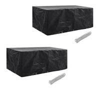 vidaXL Housse pour salon de jardin en rotin 2 pcs, 10 œillets – Imperméable UV 229×113 cm