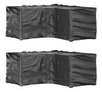vidaXL Housses de salon de jardin en L 2 pcs 16 œillets 215x215x90 cm Noir