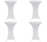 vidaXL Housses de table élastiques - Ø 80 cm - Blanc - 4 pcs