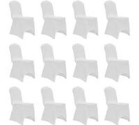 vidaXL Housses élastiques de chaise blanches 12 pcs