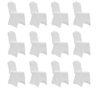 vidaXL Housses élastiques de chaise Blanc