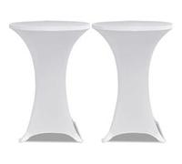 vidaXL Housses élastiques de table Ø 60 cm Blanc 2 pcs tissu extensible
