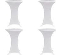 vidaXL Housses de table élastiques – Ø 80 cm – Blanc – 4 pcs