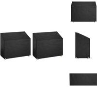 vidaXL Housses pour banc de jardin 2 pcs. 8 oeillets 160x70x70/88 cm - Housses de protection pour meubles de jardin