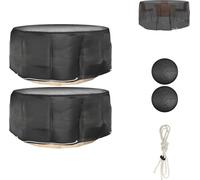 vidaXL Housses pour meubles de jardin 2 pcs. 10 oeillets Ø260x90 cm Rond - Housses de protection pour meubles de jardin