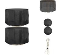 vidaXL Housses pour meubles de jardin 2 pcs. 6 oeillets Ø125x75 cm Rond - Housses de protection pour meubles de jardin