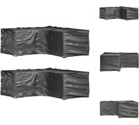 vidaXL Housses pour meubles de jardin en L 2 pcs. 12 oeillets 185x185x70 cm - Housses de protection pour meubles de jardin