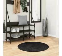 Vidaxl Tapis Huarte À Poils Courts Doux Et Lavable Noir Ø 80 Cm