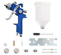 vidaXL HVLP Kit de pistolet à peinture avec gobelet de 600 ml et 600 ml en acier inoxydable, outil de pulvérisation en acier inoxydable, outil de pulvérisation à haut volume et basse pression