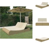 vidaXL Îlot de détente d'extérieur en rotin synthétique beige - Lits de jardin