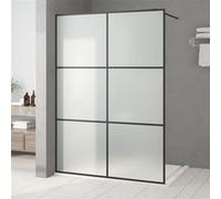 vidaXL Paroi de douche pour passage piétonnier Noir 140x195 cm Verre ESG mat