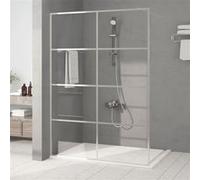 vidaXL Paroi de douche pour passage piétonnier argenté 140x195 cm ESG-verre clair