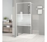 vidaXL Paroi de douche pour passage piétonnier blanc 90x195 cm ESG-verre clair