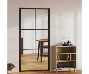 VIDAXL Innenür 102,5x201,5 cm ESG -Glas und Aluminiumschwarz