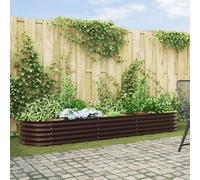 Vidaxl Jardin Bac De Culture Marron 320x80x44 Cm Acier Galvanisé