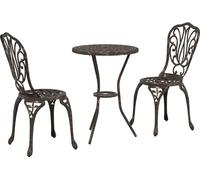 vidaXL Jardin Bistro Set 3 pcs Bronze Aluminium