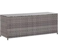 vidaXL Jardin Boîte de rangement Boîte à coussins Coffre de rangement Jardin Boîte de rangement Gris 120 x 50 x 60 cm Poly rotin