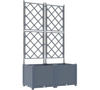 vidaXL Jardin - Jardinière, lot de 2, gris clair, 80 x 40 x 143 cm, plastique