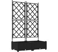 vidaXL Jardin - Jardinière, lot de 2, noir, 80 x 40 x 125,5 cm, plastique