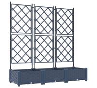 vidaXL Jardin - Jardinière, lot de 3, gris, 120 x 40 x 125,5 cm, plastique