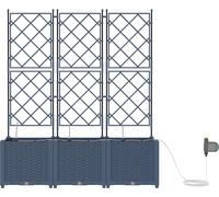 vidaXL Jardin - Jardinière, lot de 3, gris, 120 x 40 x 142 cm, plastique
