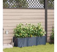 vidaXL Jardin - Jardinière, lot de 3, gris, 120 x 40 x 37,5 cm, plastique