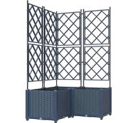 vidaXL Jardin - Jardinière, lot de 3, gris, 80 x 80 x 143 cm, plastique