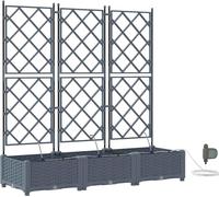 vidaXL Jardin - Jardinière, lot de 3, gris clair, 120 x 40 x 126 cm, plastique
