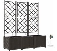 vidaXL Jardin - Jardinière, lot de 3, marron, 120 x 40 x 142 cm, plastique