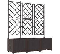 vidaXL Jardin - Jardinière, lot de 3, marron, 120 x 40 x 143 cm, plastique