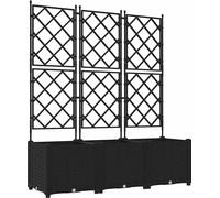 vidaXL Jardin - Jardinière, lot de 3, noir, 120 x 40 x 143 cm, plastique