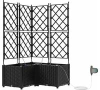 vidaXL Jardin - Jardinière, lot de 3, noir, 80 x 80 x 142 cm, PP