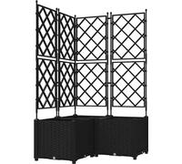 vidaXL Jardin - Jardinière, lot de 3, noir, 80 x 80 x 143 cm, plastique