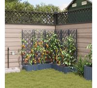 vidaXL Jardin - Jardinière, lot de 5, gris, 120 x 120 x 126 cm, plastique