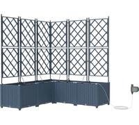 vidaXL Jardin - Jardinière, lot de 5, gris, 120 x 120 x 142 cm, plastique