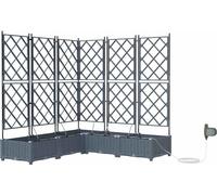 vidaXL Jardin - Jardinière, lot de 5, gris clair, 120 x 120 x 126 cm, plastique