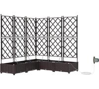 vidaXL Jardin - Jardinière, lot de 5, marron, 120 x 120 x 126 cm, plastique