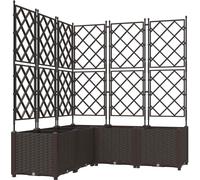 vidaXL Jardin - Jardinière, lot de 5, marron, 120 x 120 x 143 cm, plastique