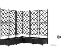 vidaXL Jardin - Jardinière, lot de 5, noir, 120 x 120 x 126 cm, plastique