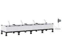 vidaXL Jardin : lot de 4 jardinières avec système d'arrosage et roulettes, blanc, PP