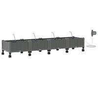 vidaXL Jardin : lot de 4 jardinières avec système d'arrosage et roulettes, gris clair