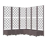 vidaXL Bac à plantes avec treillis brun 120x120x121,5 cm PP